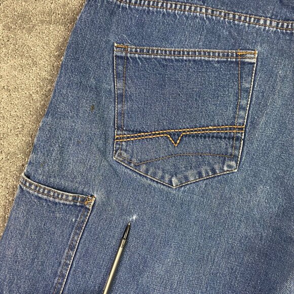 Y2K G Unit Denim Jean Shorts Men's Size 38 Blue Baggy Cotton Vintage Carpenter - Picture 7 of 15